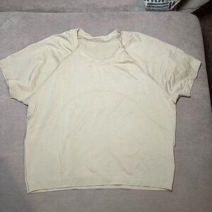 lululemon tan swiftly cropped shirt